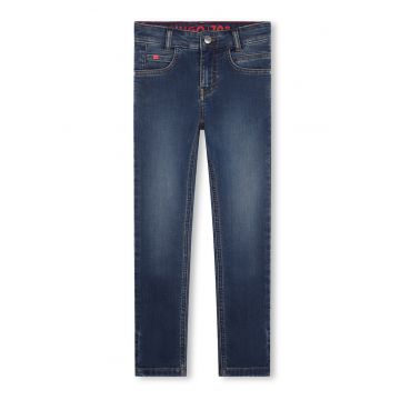 Blugi slim fit cu aspect decolorat
