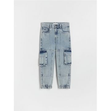 Reserved - Blugi Relaxed Fit - albastru