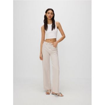 Reserved - Fustă-pantalon din denim cu aspect deteriorat - gri deschis