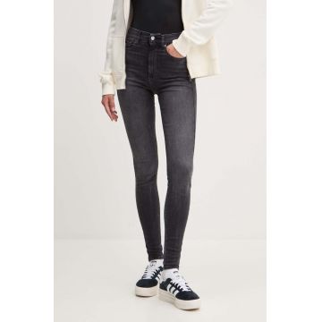 Tommy Jeans jeansi femei, culoarea negru, DW0DW19528