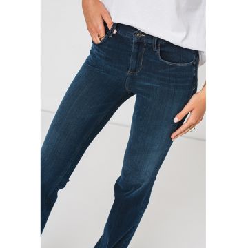 Blugi bootcut cu talie inalta - Albastru inchis