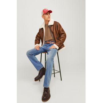 Blugi drepti cu talie inalta - Albastru