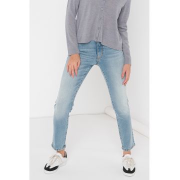 Blugi slim fit cu talie inalta