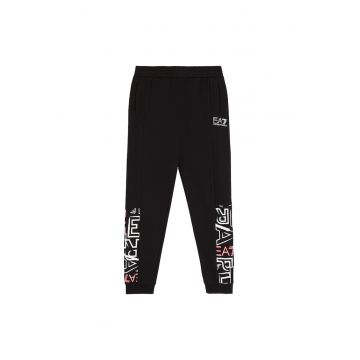 Pantaloni de trening copii - EA7 Emporio Armani - Bumbac - Negru