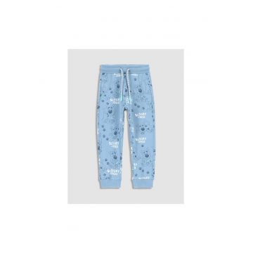 Pantaloni lungi -  302623983 - Bumbac - Elastan - Albastru