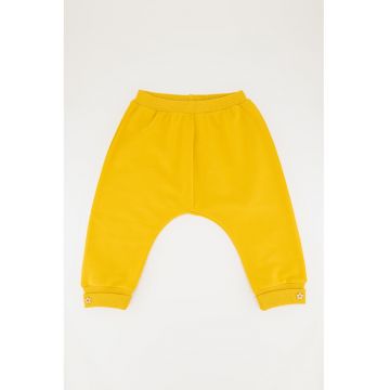Pantaloni sport din amestec de bumbac cu talie elastica
