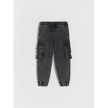 Reserved - Blugi jogger elastici - gri