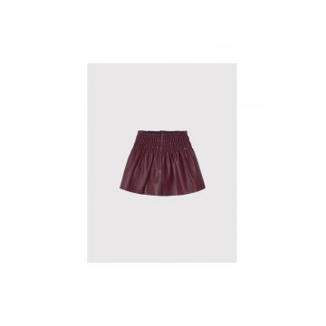 Pantaloni lungi -  300661116 - Piele ecologica - Rosu inchis