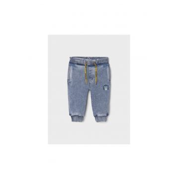 Pantaloni lungi -  301993230 - Bumbac - Poliester - Elastan - Albastru