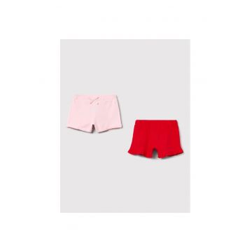 Set 2 perechi pantaloni copii -  446096 - Roz/Rosu - Bumbac