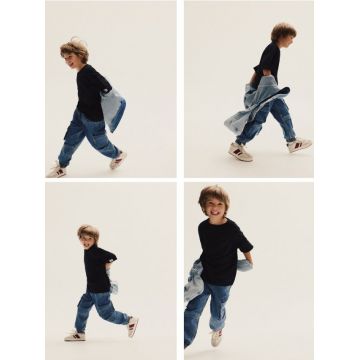 Reserved - Blugi jogger elastici - albastru