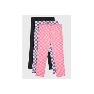 Set 3 perechi colanti copii -  63564 - Bumbac - Roz/Negru
