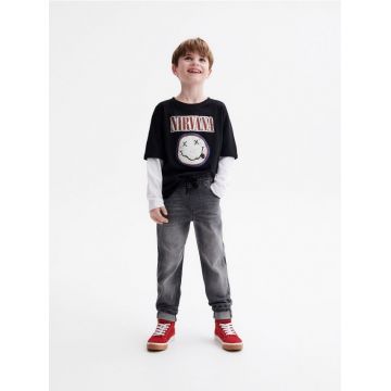 Reserved - Blugi carrot elastici - gri