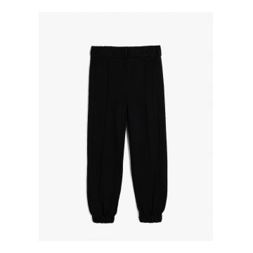 Pantaloni de trening din bumbac cu model uni