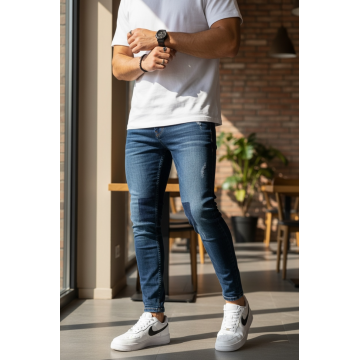 Blugi barbati conici albastri 367 G1