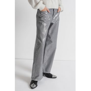 Blugi cu croiala ampla si aspect peliculizat Cobain - Gri deschis/Argintiu