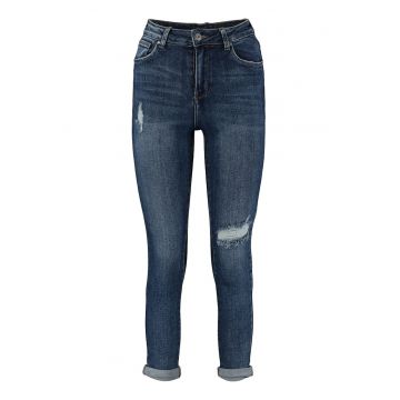Blugi skinny cu aspect decolorat