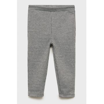 Pantaloni cu model houndstooth cu talie medie