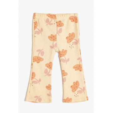 Pantaloni de trening din amestec de bumbac cu model