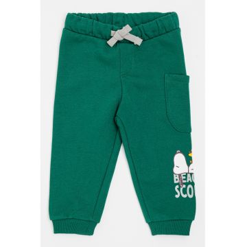 Pantaloni de trening din amestec de bumbac - Verde aquamarin