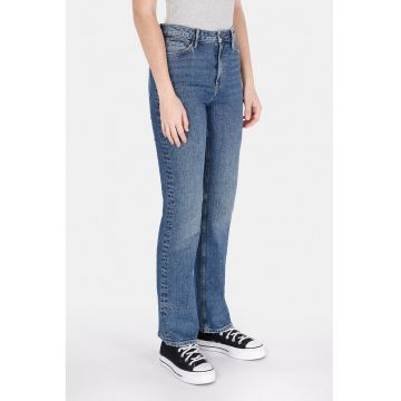 Blugi bootcut cu talie inalta - Albastru melange