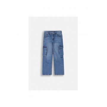 Pantaloni copii -  model cargo - bleumarin - bumbac