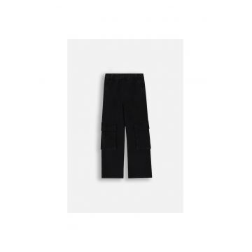 Pantaloni copii -  blugi largi - negru - bumbac
