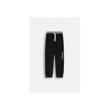 Pantaloni copii -  ACADEMY BOY JUNIOR - crac lung - negru - bumbac