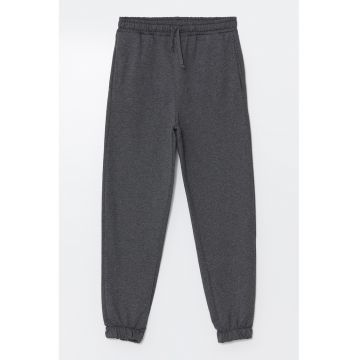 Pantaloni de trening din amestec de bumbac cu buzunare laterale