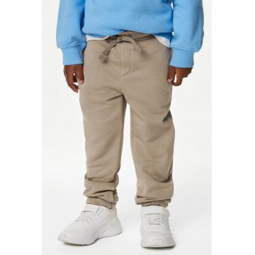Pantaloni de trening din amestec de bumbac cu snur