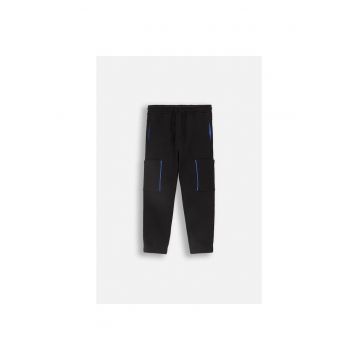 Pantaloni sport cu buzunare multiple - Negru
