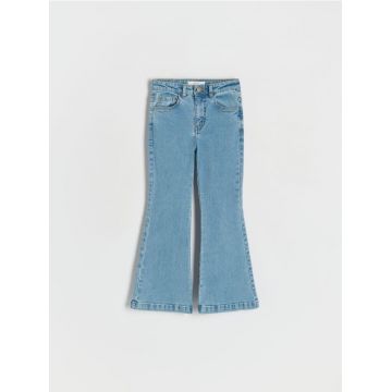 Reserved - Blugi flare high waist - albastru