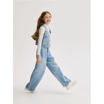 Reserved - Blugi wide leg - albastru