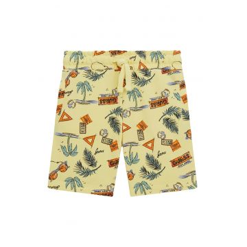 Pantaloni scurti cu model si logo