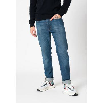 Blugi slim fit cu cusaturi contrastante