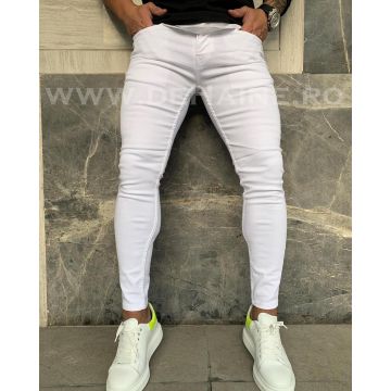 Blugi barbati conici albi cu mic defect DEF726 D2-5.1