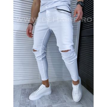 Blugi barbati conici albi cu mici defecte DEF758  D4-5.2