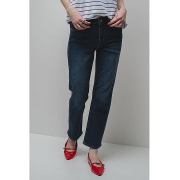 Blugi crop cu croiala dreapta