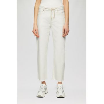 Blugi cu snur in talie - Alb