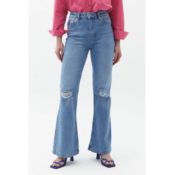 Blugi cu talie medie si croiala bootcut