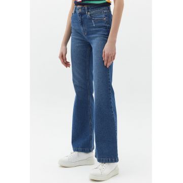Blugi cu talie medie si croiala bootcut