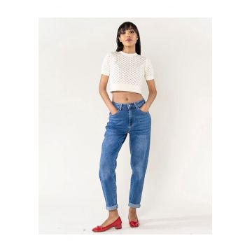 Blugi dama Mom Fit  albastru inchis P502-5 16751