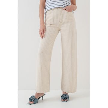 Blugi drepti cu dungi - Bej