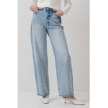 Blugi relaxed fit cu talie inalta