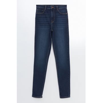 Blugi skinny cu aspect decolorat