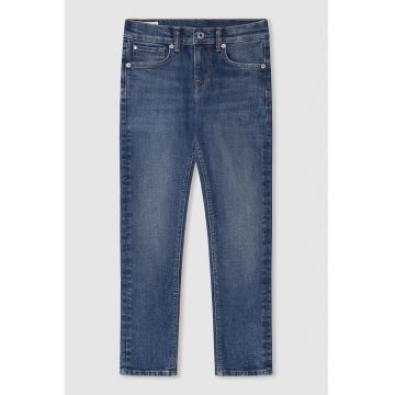 Blugi skinny cu aspect usor decolorat