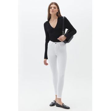 Blugi skinny cu talie inalta
