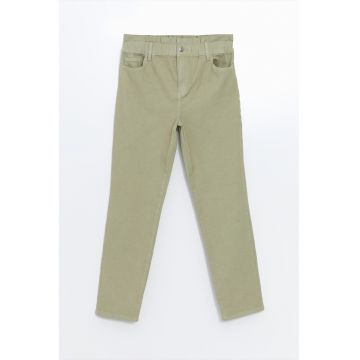 Blugi slim fit cu talie inalta