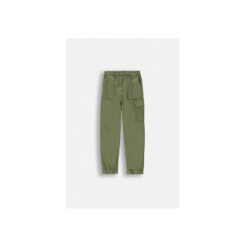 Pantaloni cargo cu terminatii elastice - Verde militar