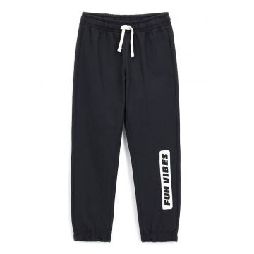 Pantaloni de trening cu imprimeu si snur de ajustare in talie